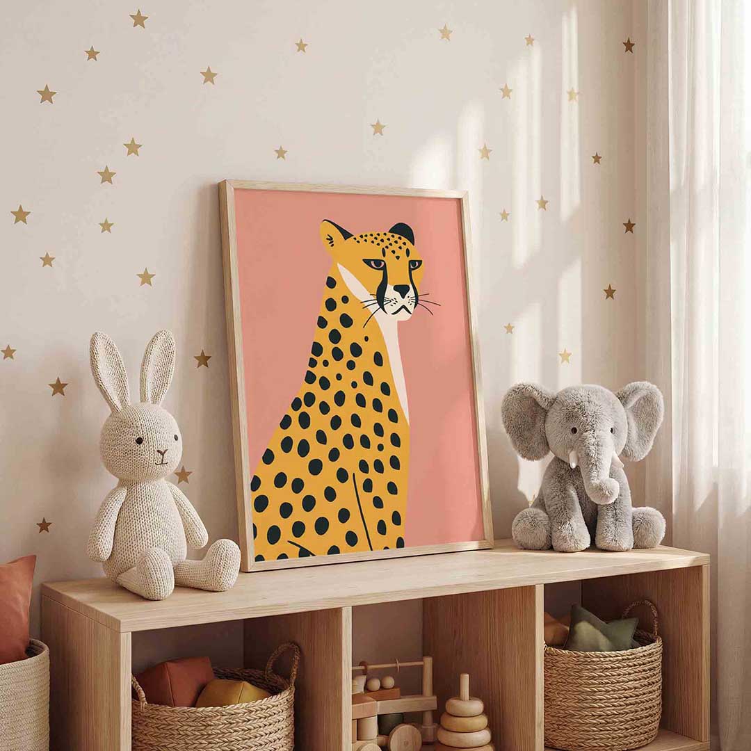 Luipaard op roze Poster