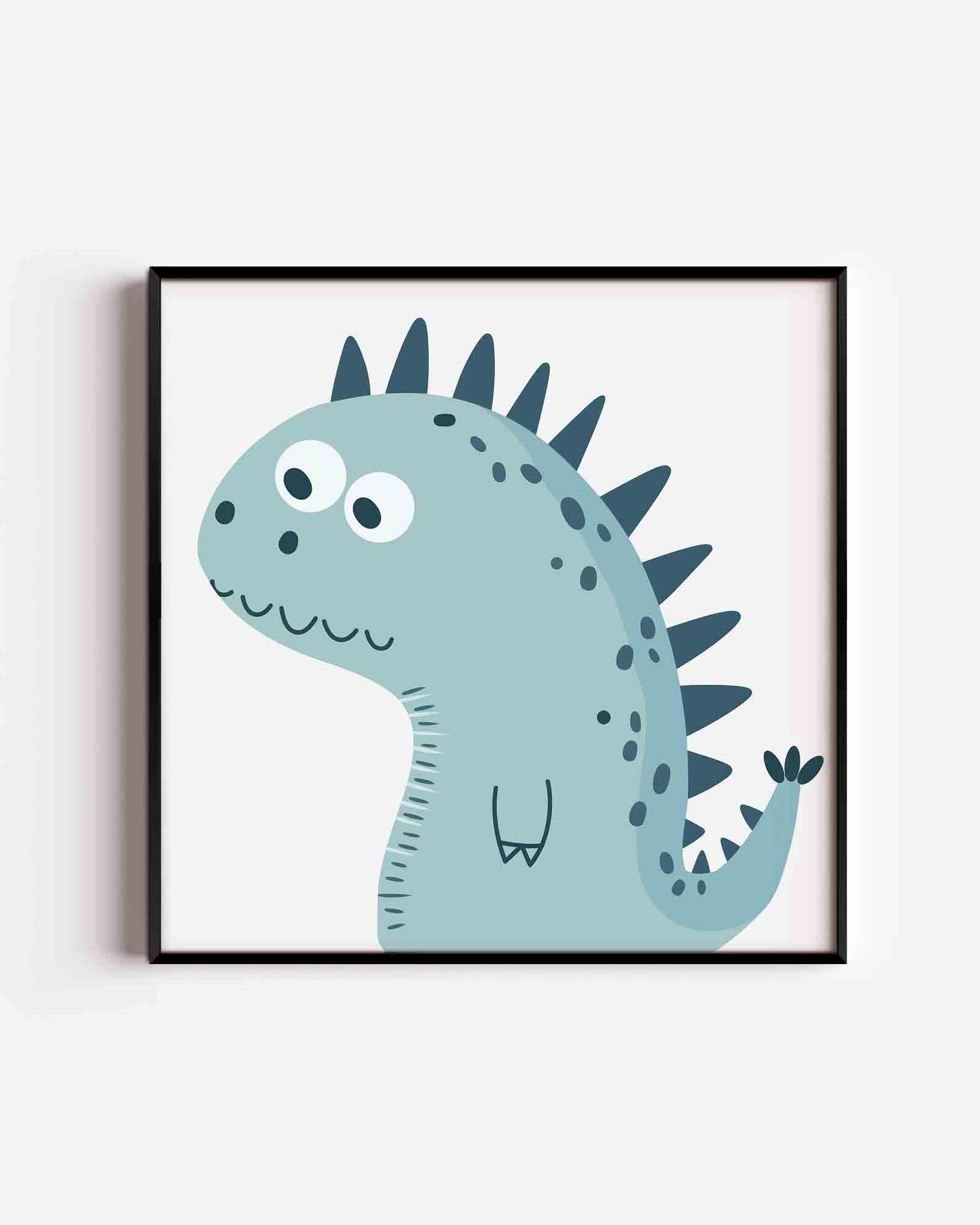 Blauwe dinosaurus Poster
