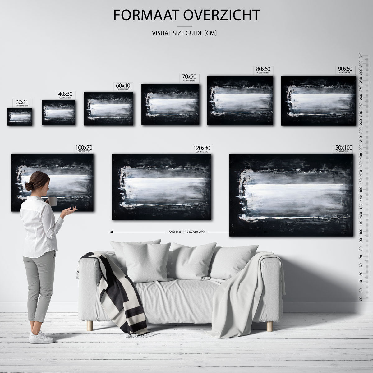 Abstracte zwart wit compositie Poster