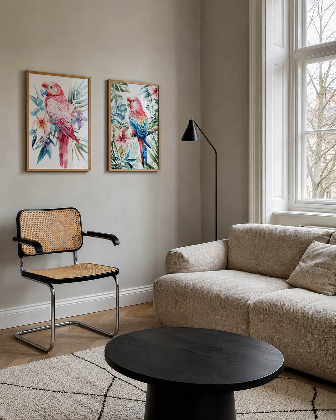 Vogels en bloemen Posterset