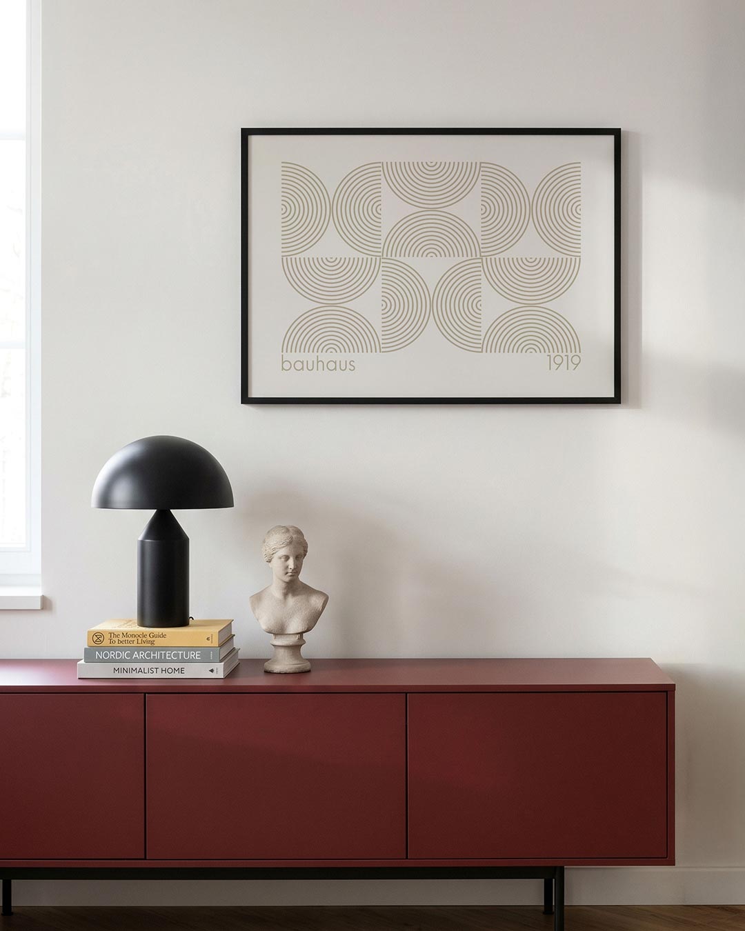 Cirkelpatroon en lijnen Poster