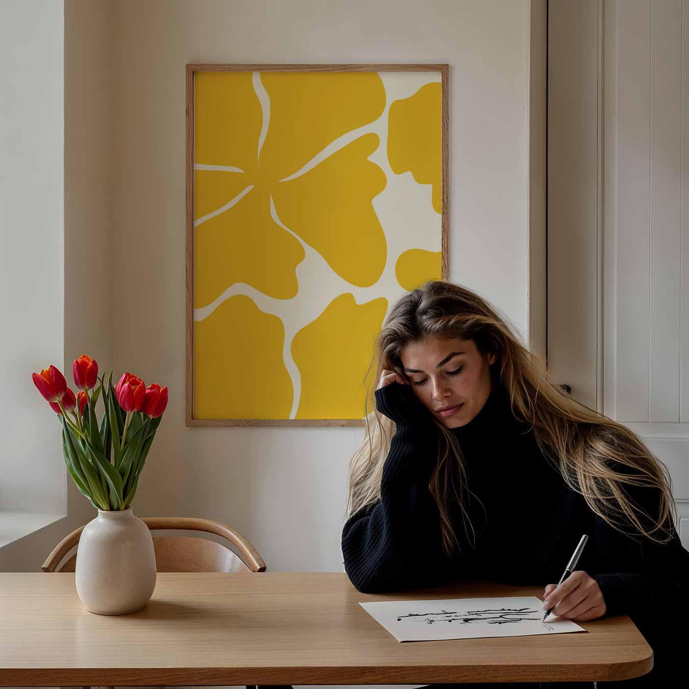 Stralende Bloemenprint Poster-WallArtistic