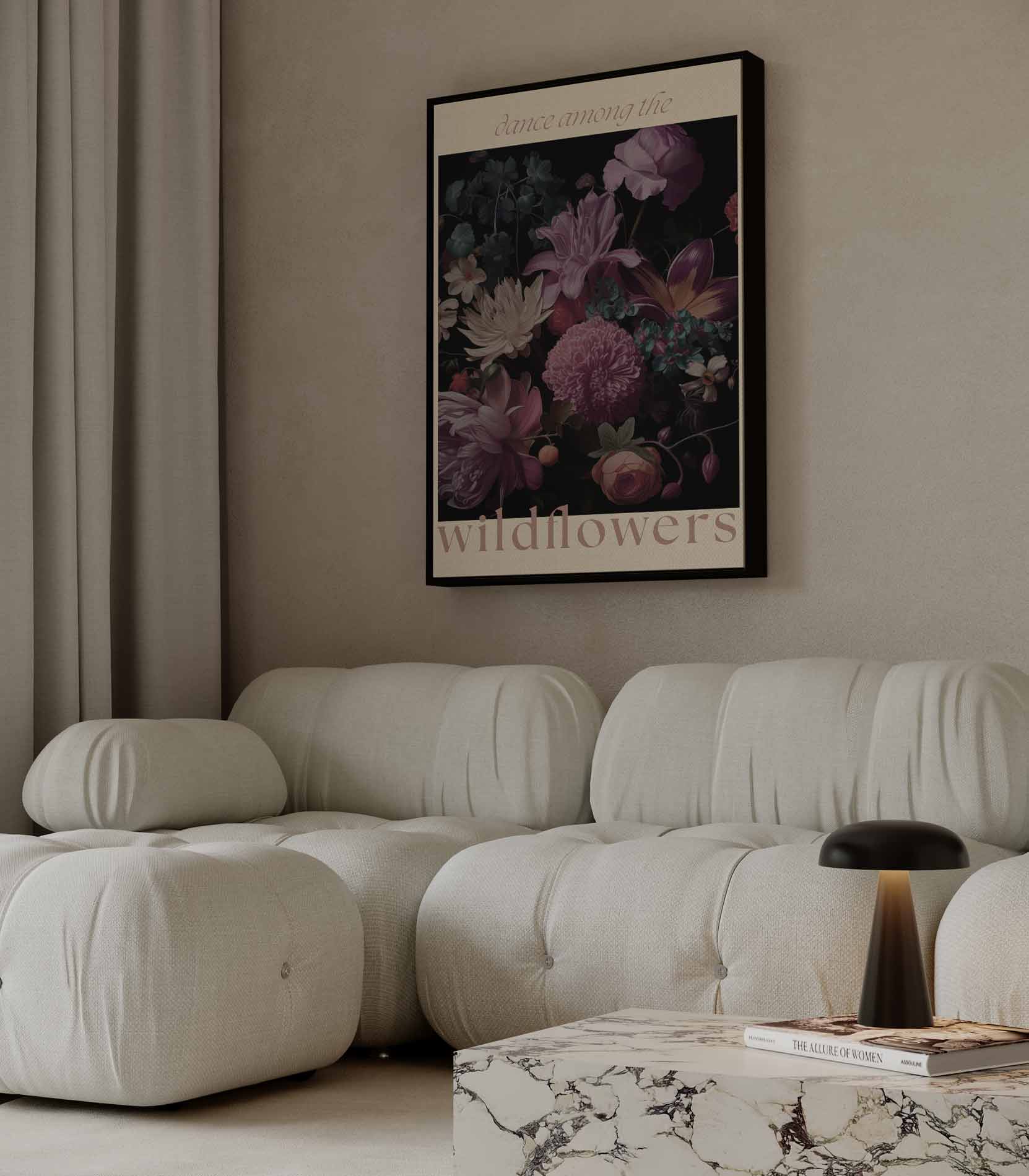 Dans tussen de wildbloemen Kunstwerk-canvas-dibond-plexiglas-wanddecoratie-WallArtistic