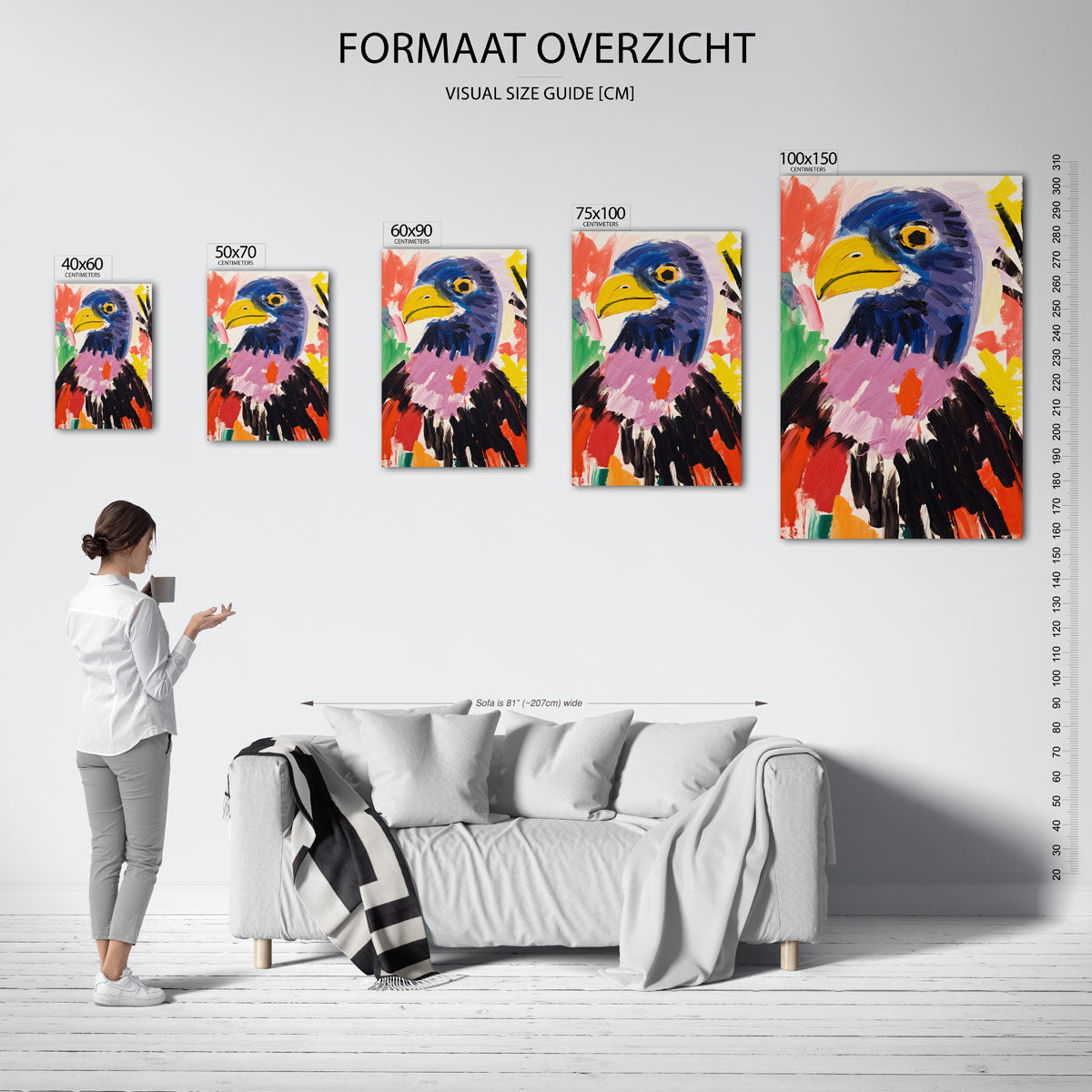 Vogels in levendige kleuren Kunstwerk