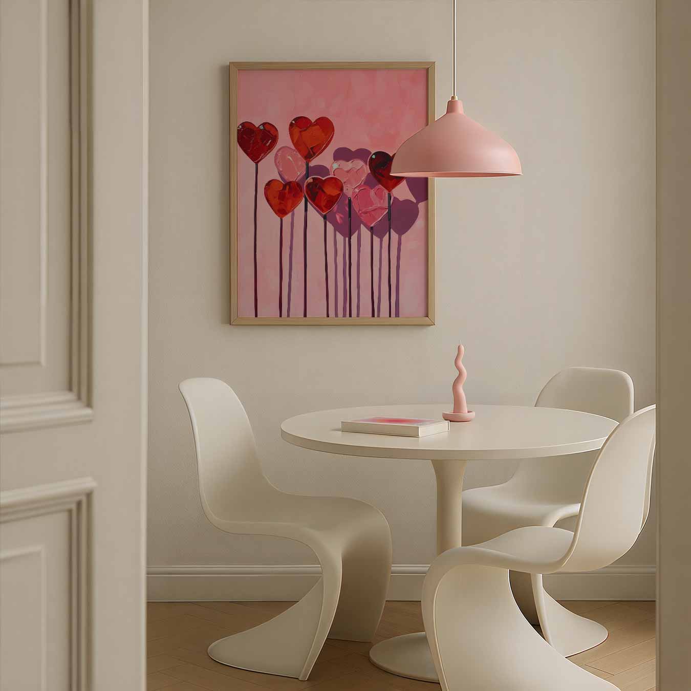 Hartvormige Bloemen Poster-WallArtistic