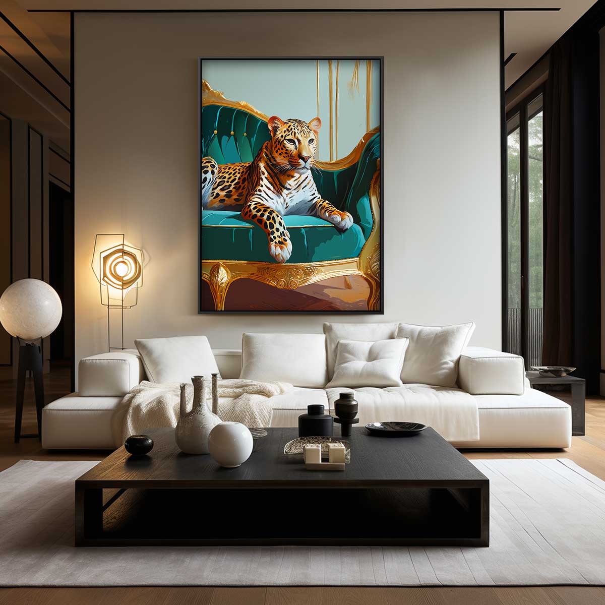 Luxurious Leopard on Sofa Artwork