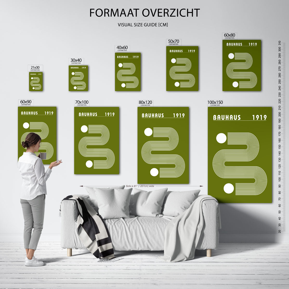 Lijnen en cirkel Poster