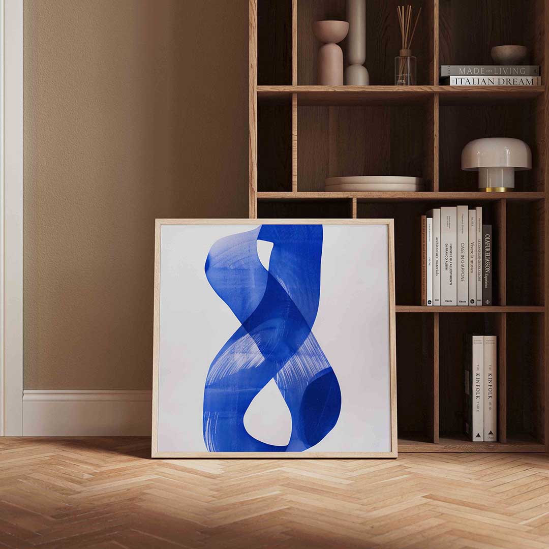 Abstracte blauwe vorm Poster