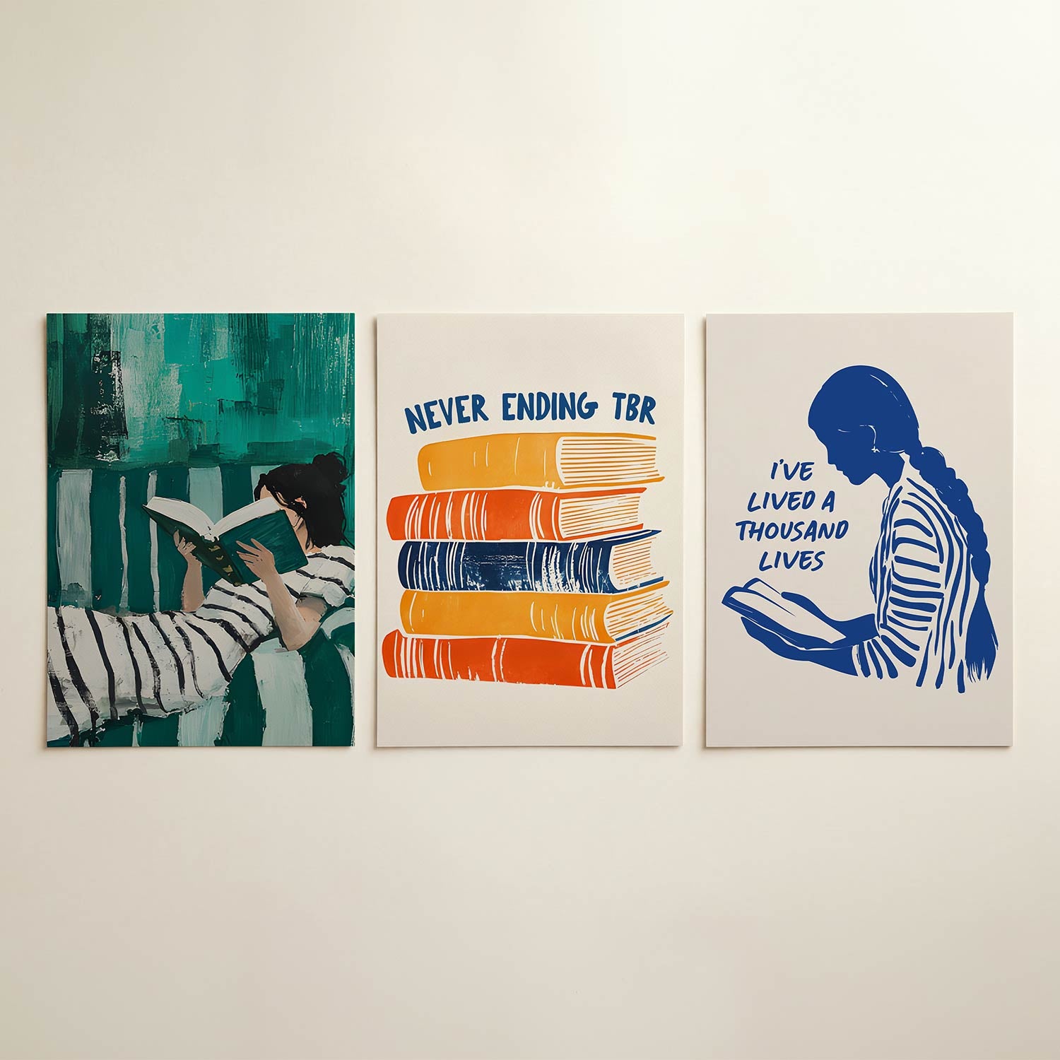 Lezende vrouw Posterset