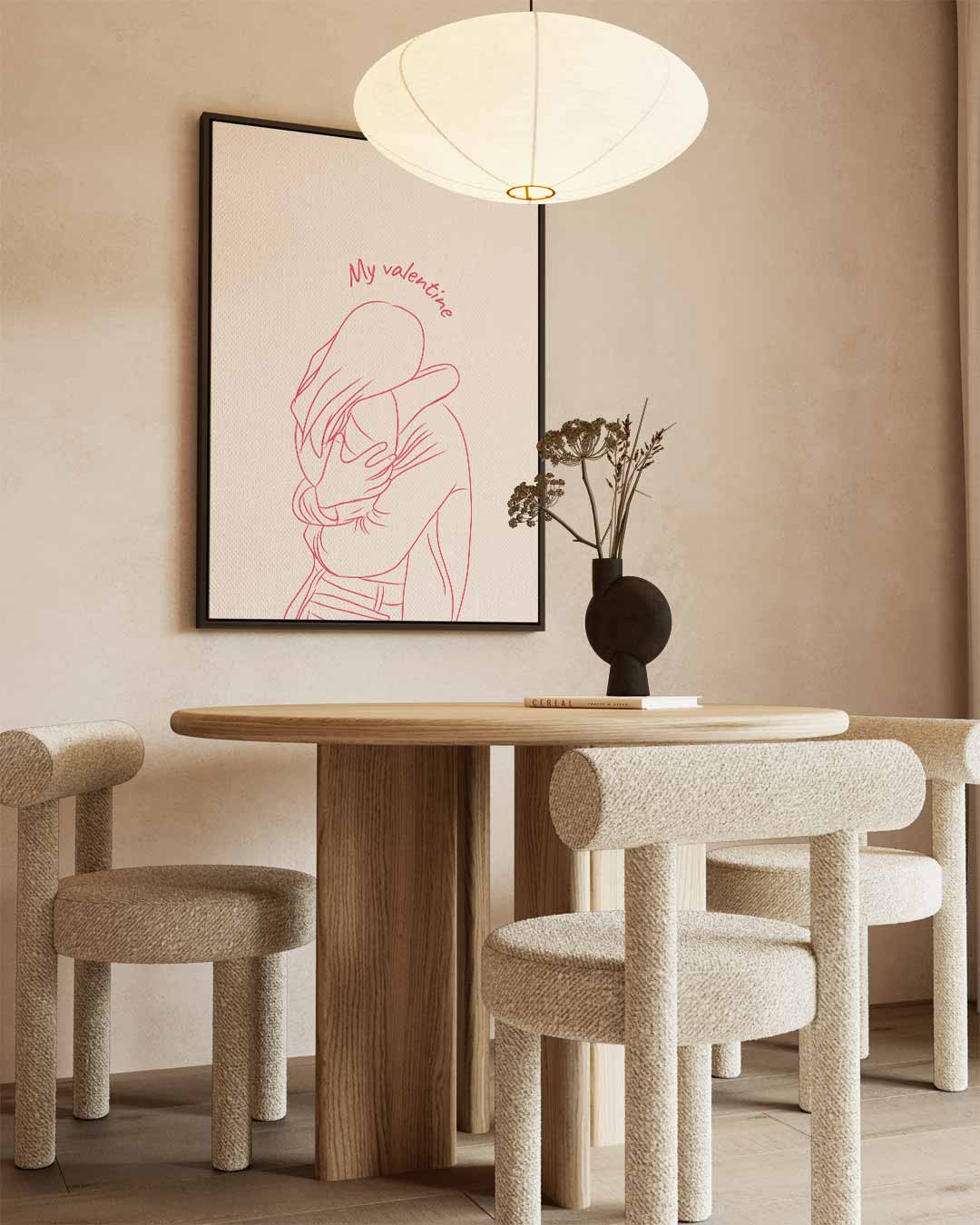 Valentijnsomhelzing Silhouet Kunstwerk-canvas-dibond-plexiglas-wanddecoratie-WallArtistic