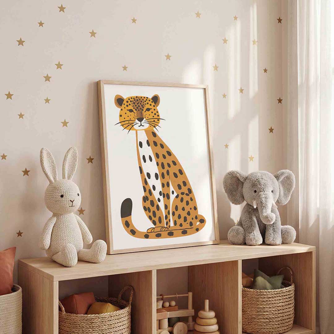 Zittende luipaard Poster
