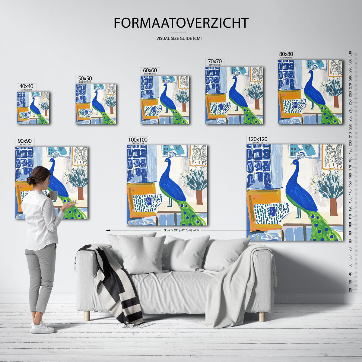 Pauw in interieur Poster