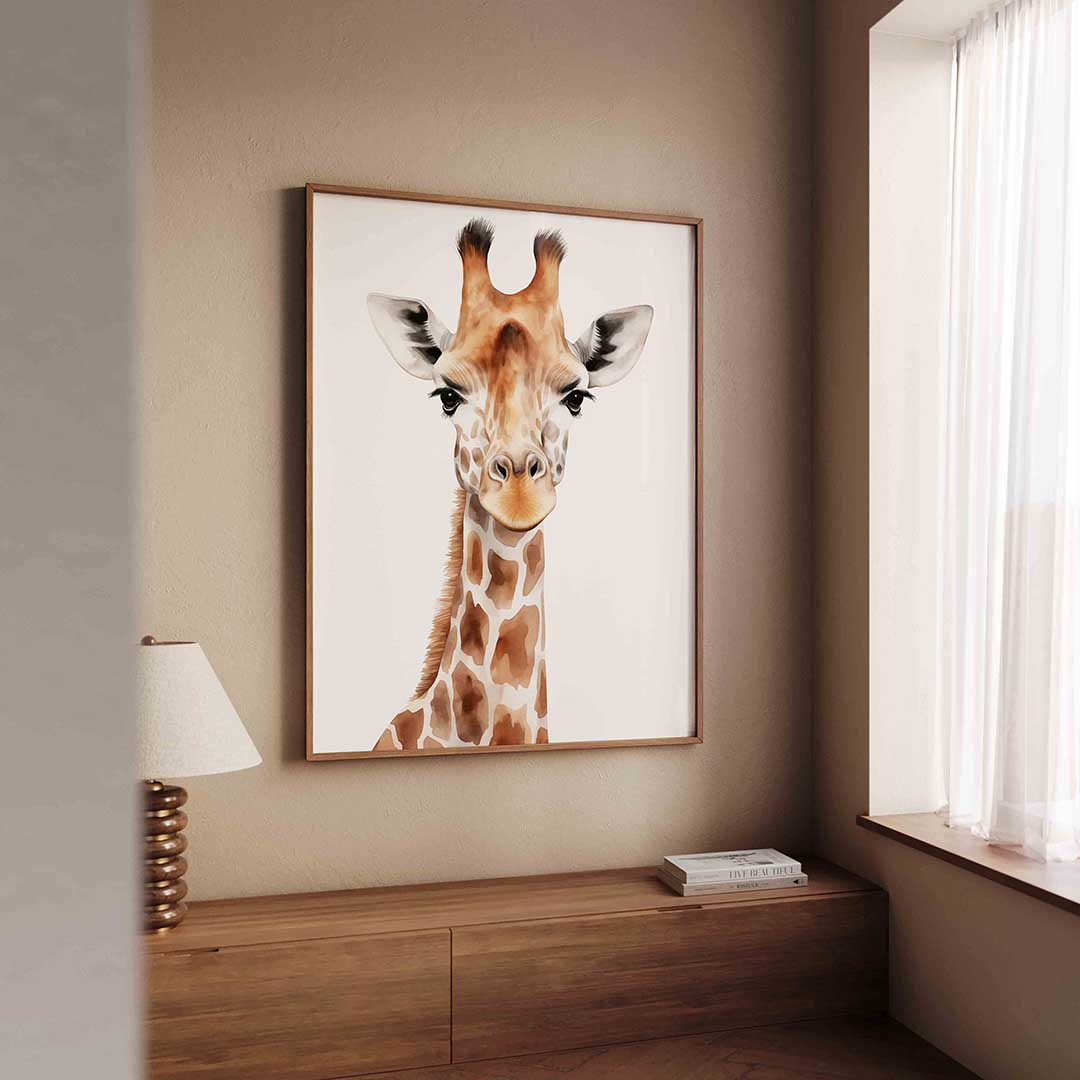 Giraffe portret Poster