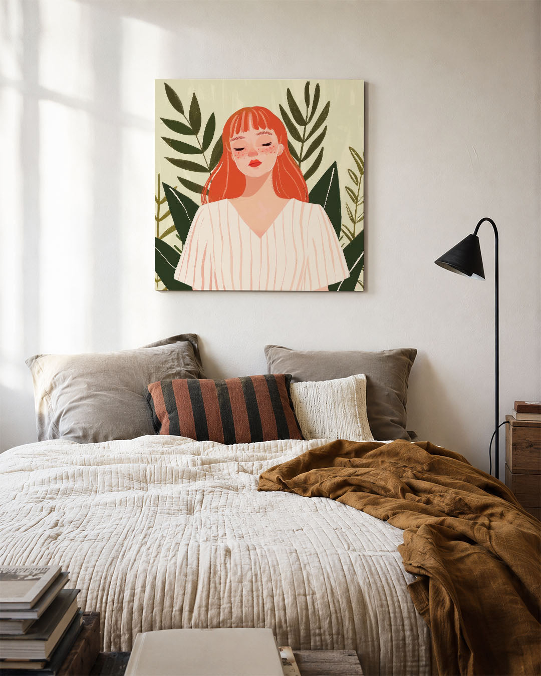 Vrouw met bladeren Kunstwerk