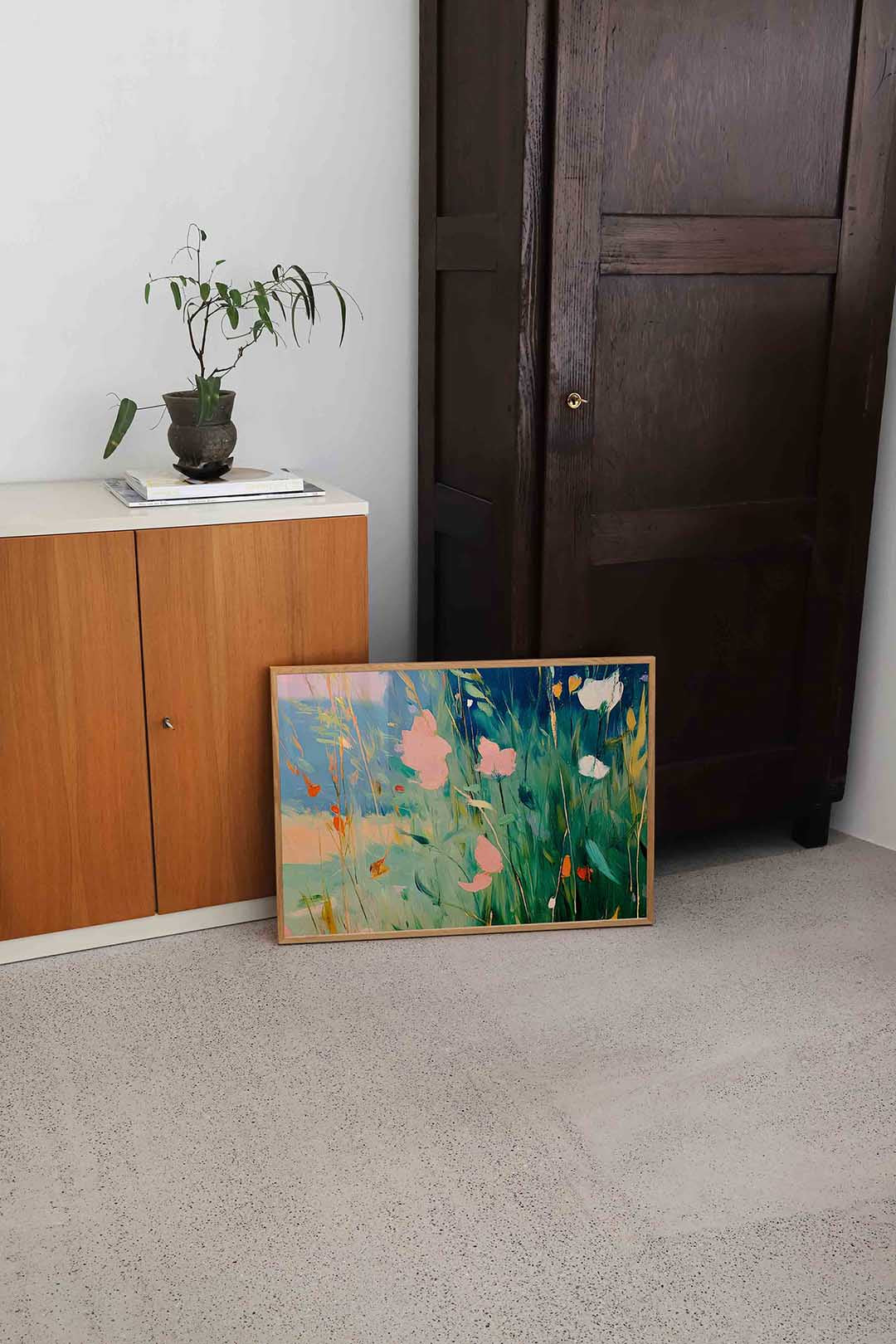 Bloemen en gras Poster