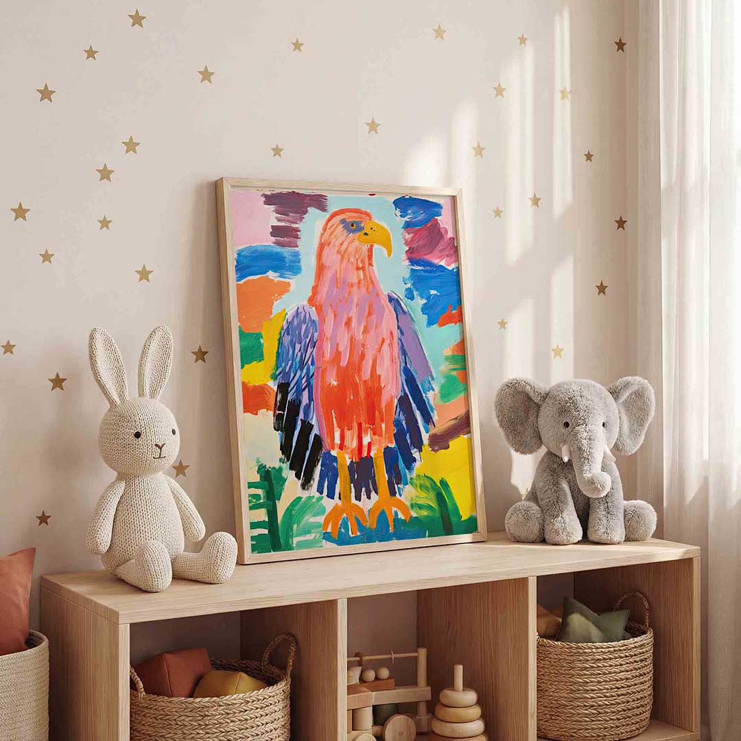 Vogel met kleurrijke veren Poster