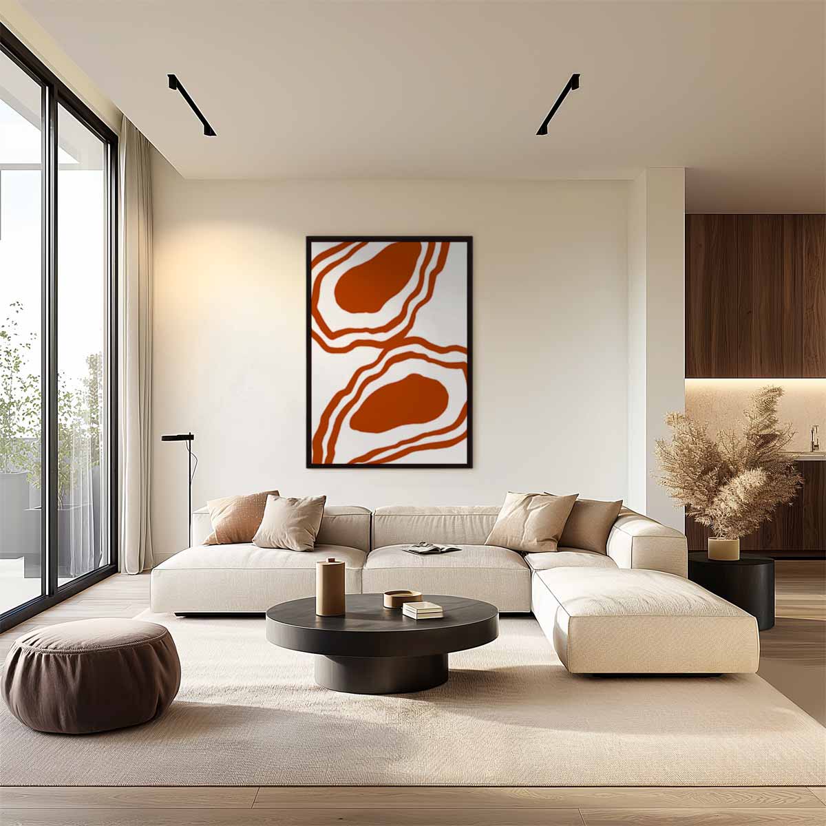 Organische Patronen in Aardetinten Kunstwerk-canvas-dibond-plexiglas-wanddecoratie-WallArtistic