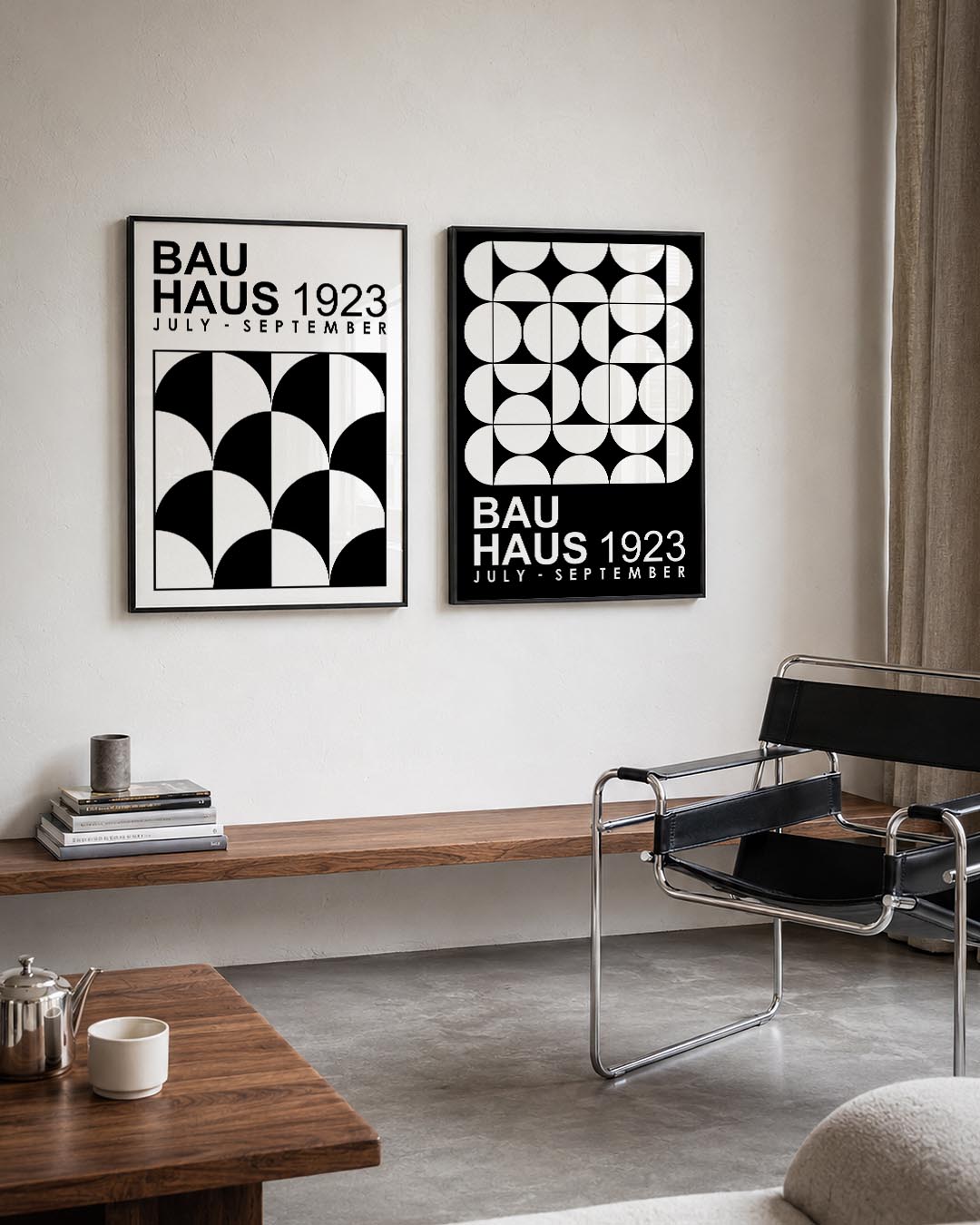 Zwart wit vormen Posterset