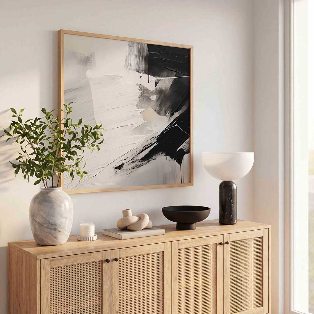 Abstracte zwart wit Poster
