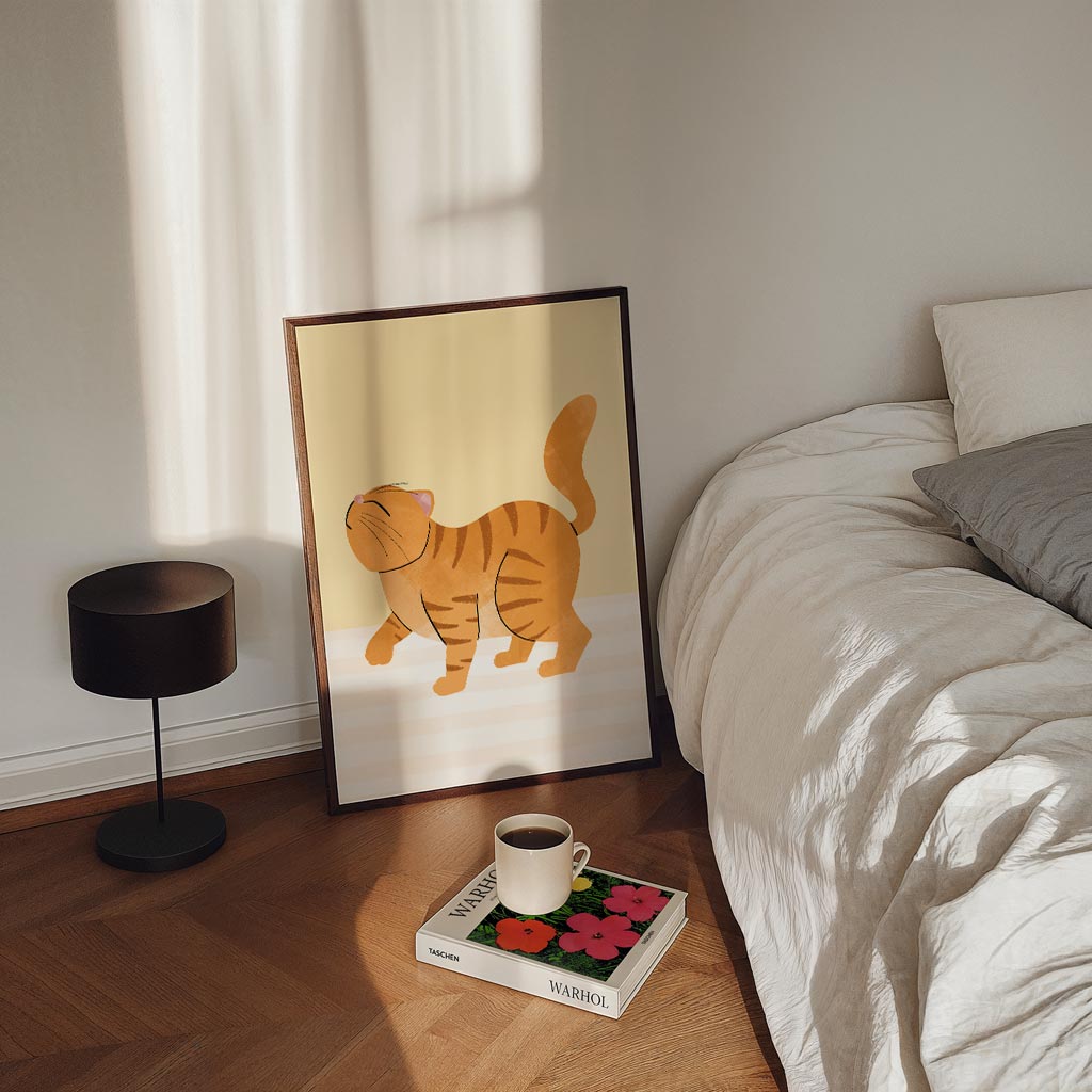 Dromerige Kat Illustratie Poster-WallArtistic