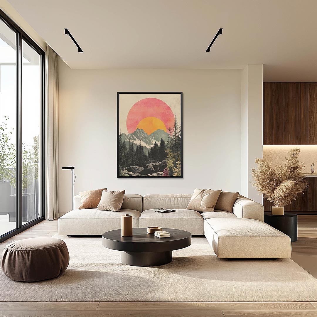 Geometrische zonsondergang Kunstwerk