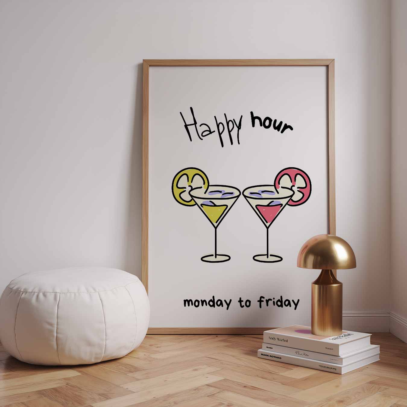 Happy Hour Cocktail Poster-WallArtistic