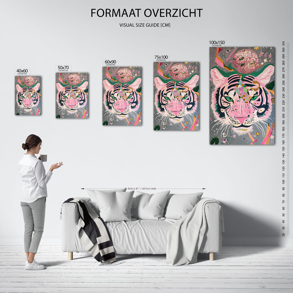 Kleurrijke tijger Kunstwerk