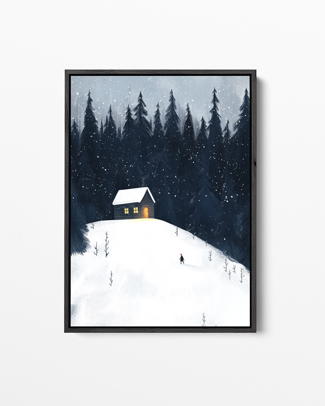 Winterlandschap met huis Kunstwerk
