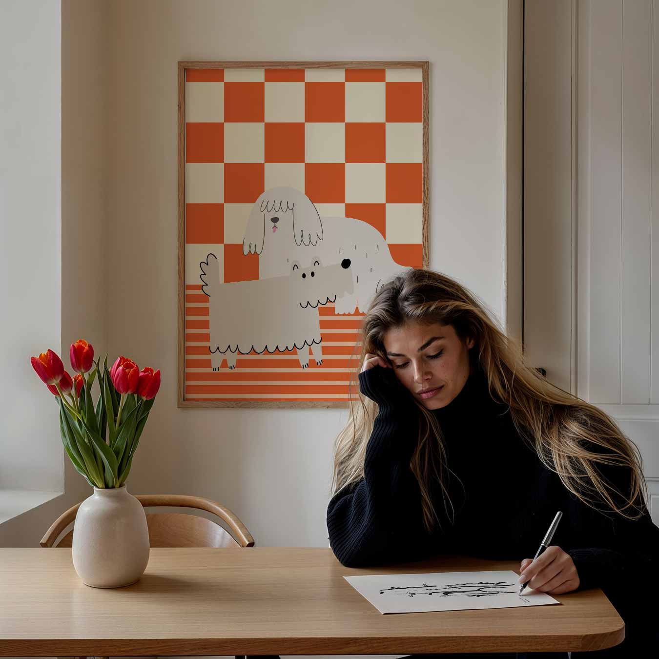 Charmante Hondenvrienden Poster-WallArtistic