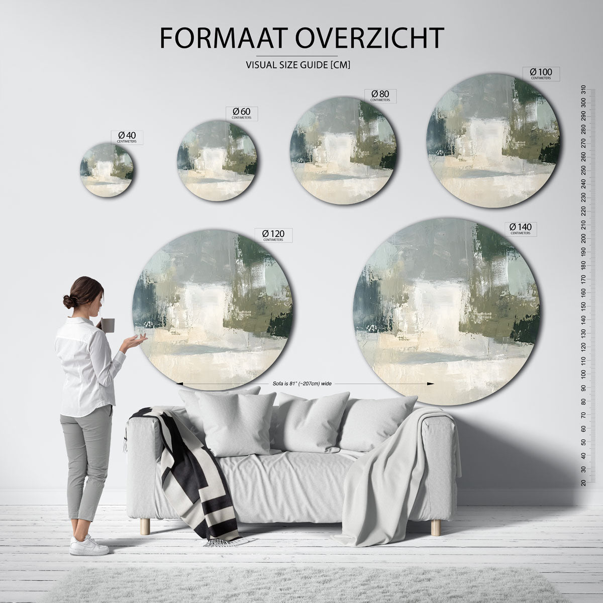 Abstracte vormen Muurcirkel