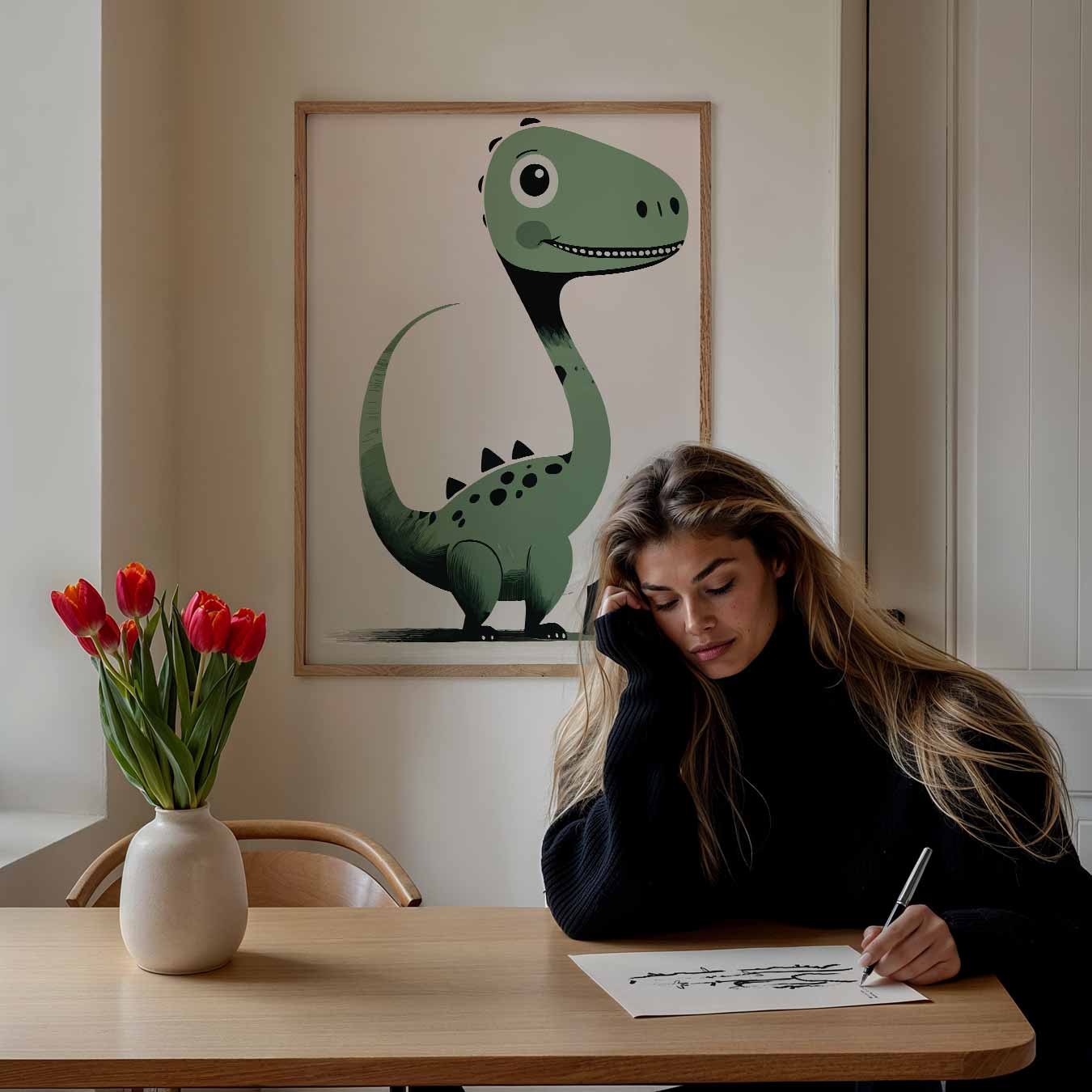 Schattige Dino Vrienden Poster-WallArtistic