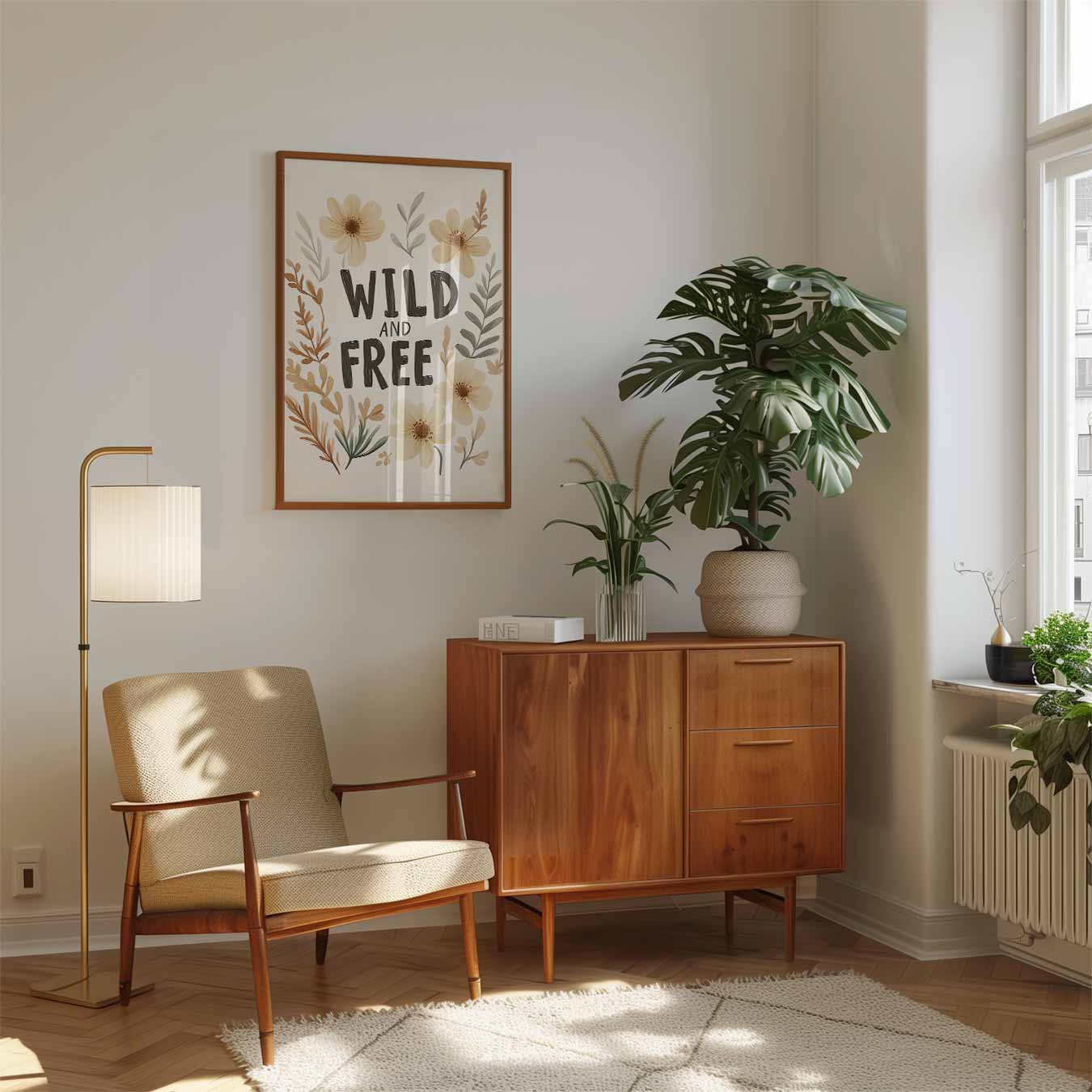 Wild and Free Bloemenposter-WallArtistic