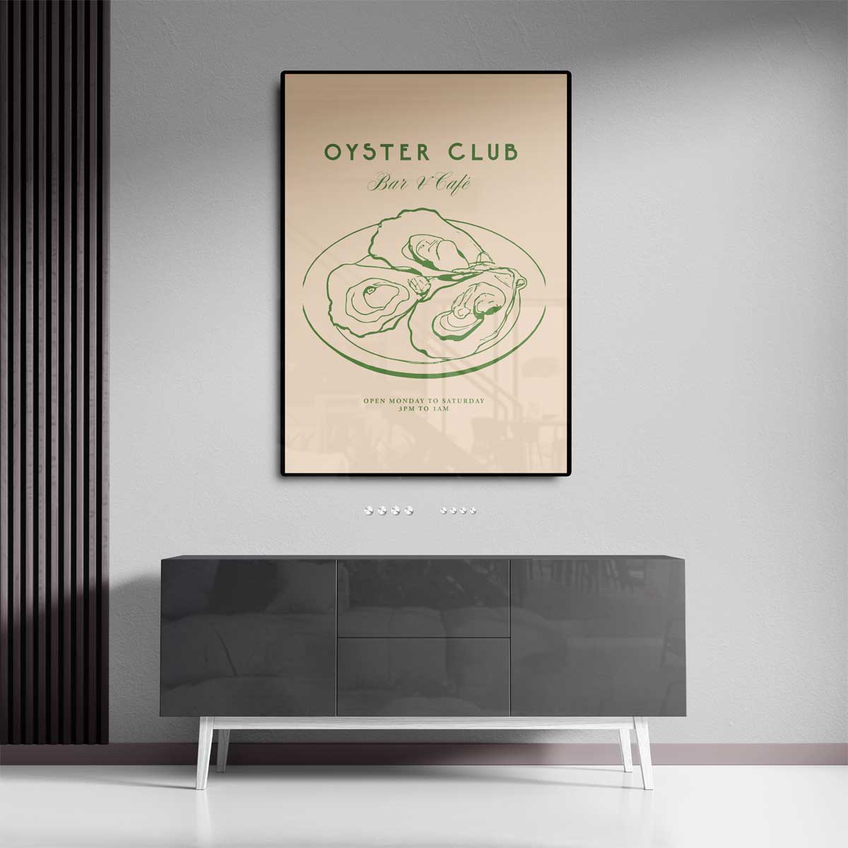 Oyster Club Illustratie Kunstwerk-canvas-dibond-plexiglas-wanddecoratie-WallArtistic