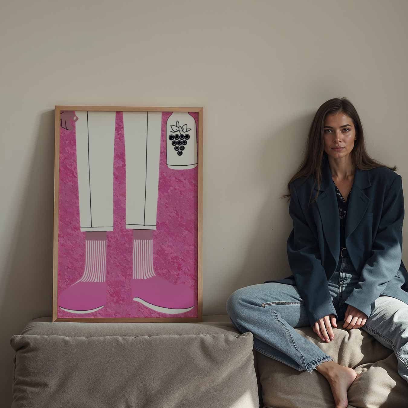 Stijlvolle roze stappers poster-WallArtistic