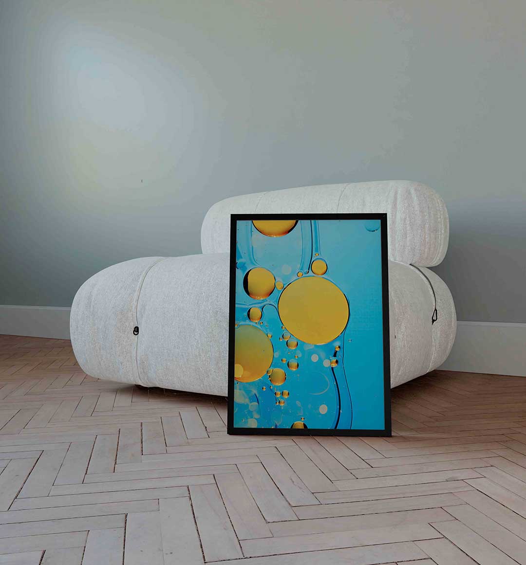 Gele en blauwe cirkels Poster