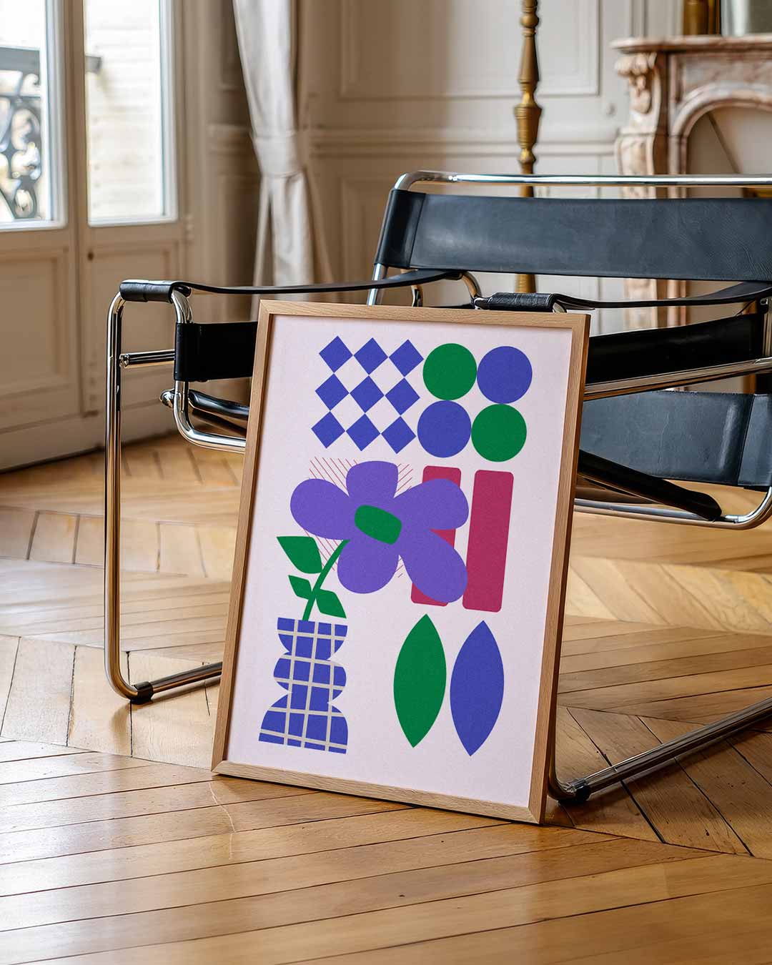 Kleurrijke Vaas Vol Vormen Poster-WallArtistic