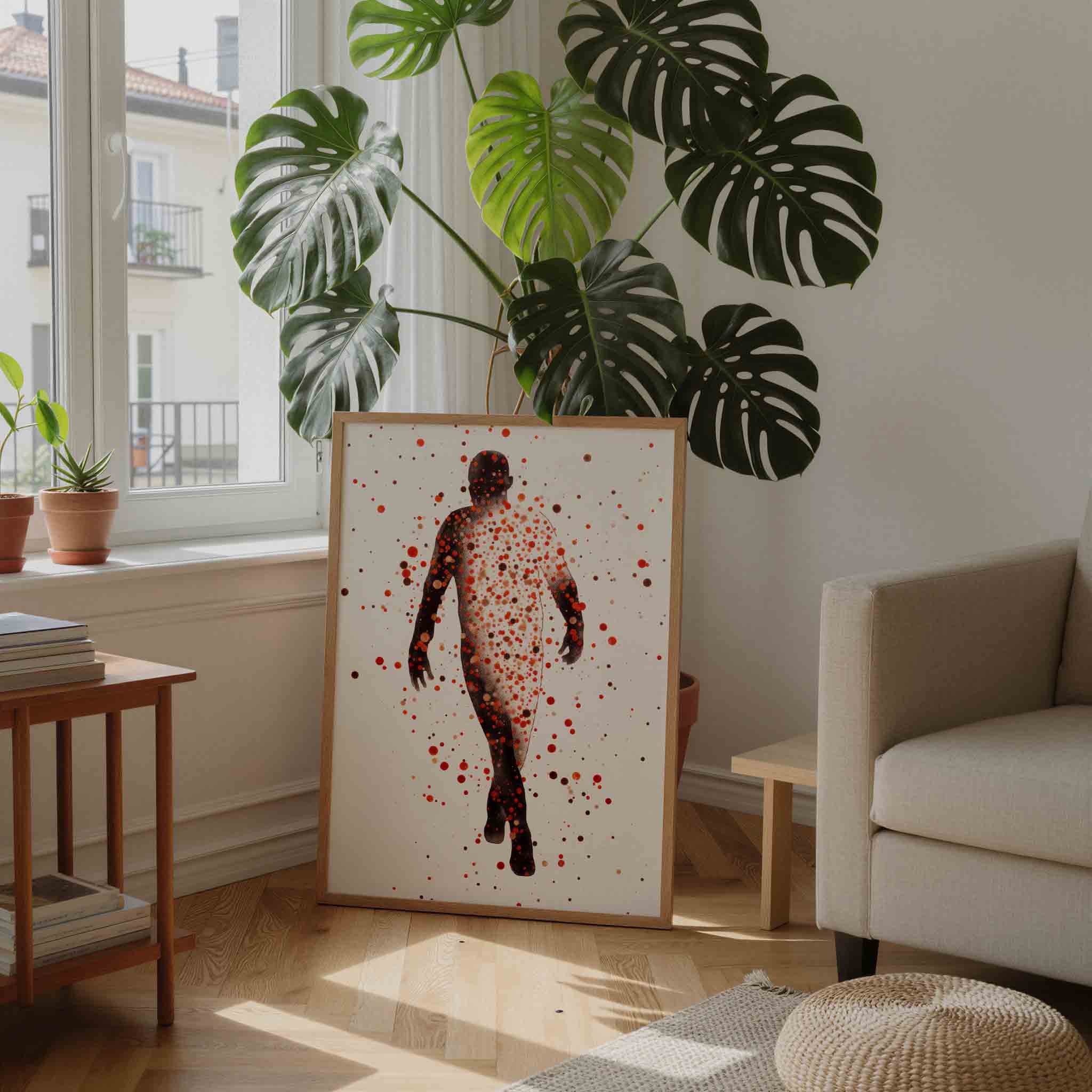 Figuur met stippen Poster