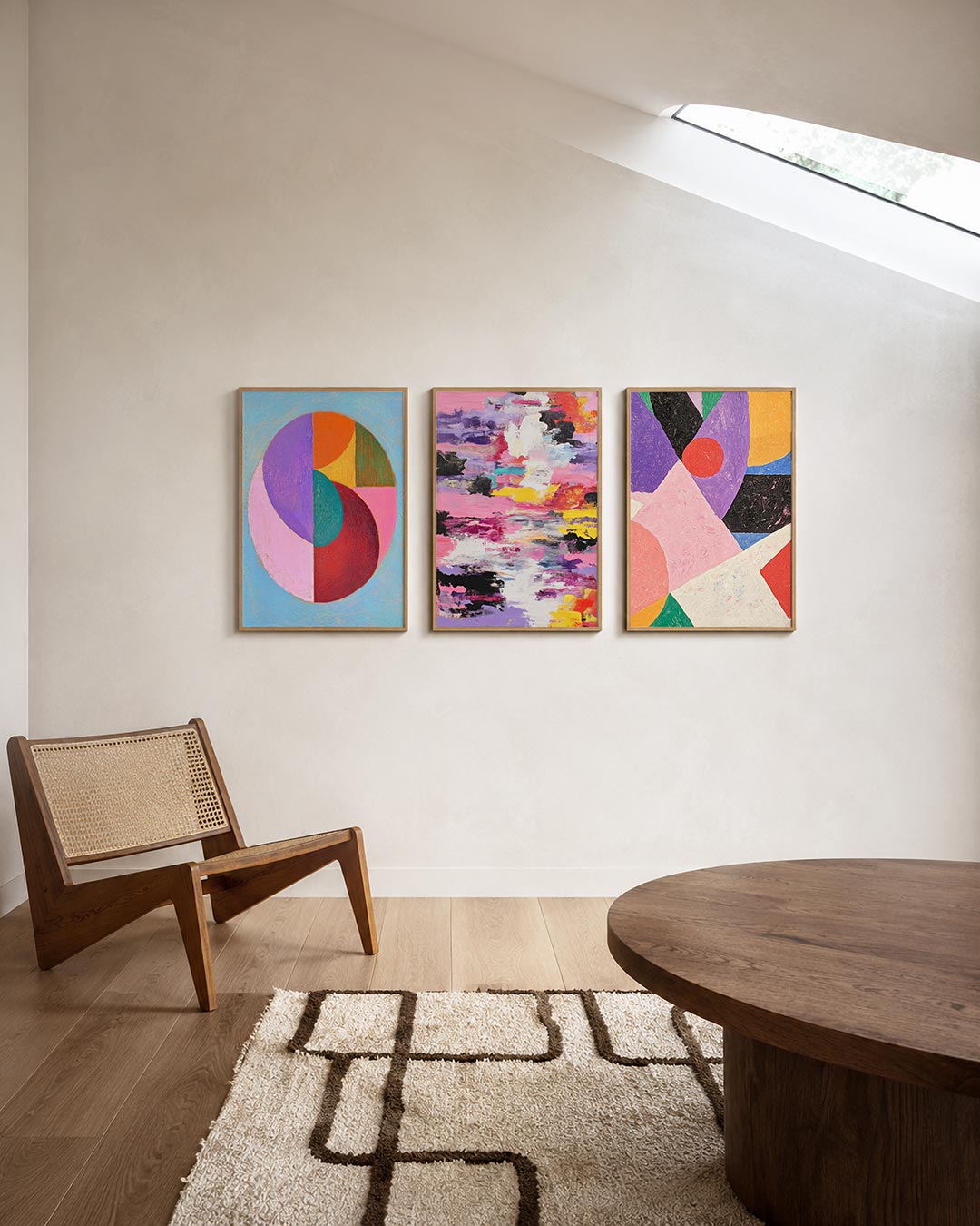 Kleurrijke cirkelcompositie Posterset