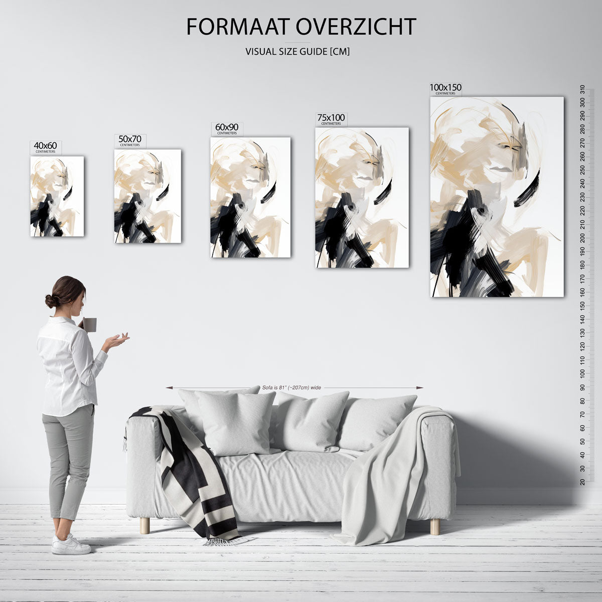 Dynamische borstelstreken Kunstwerk