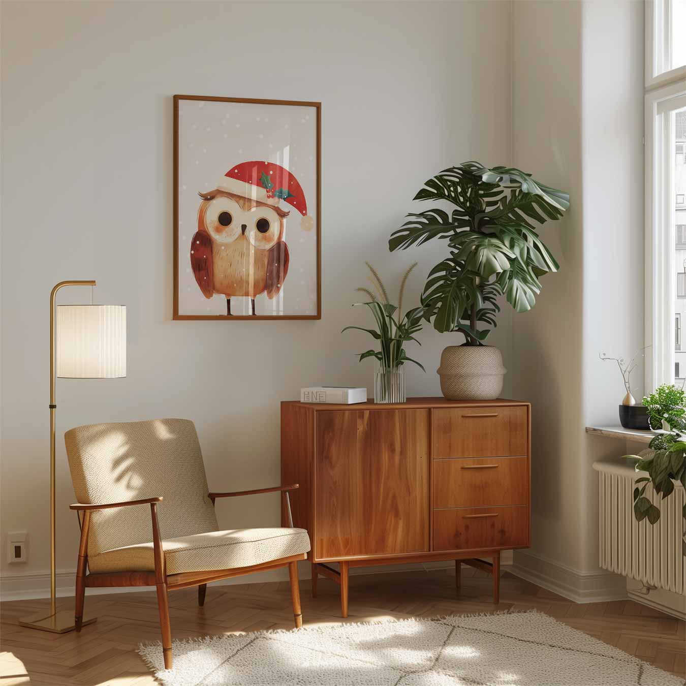 Kerst Uilen Poster-WallArtistic