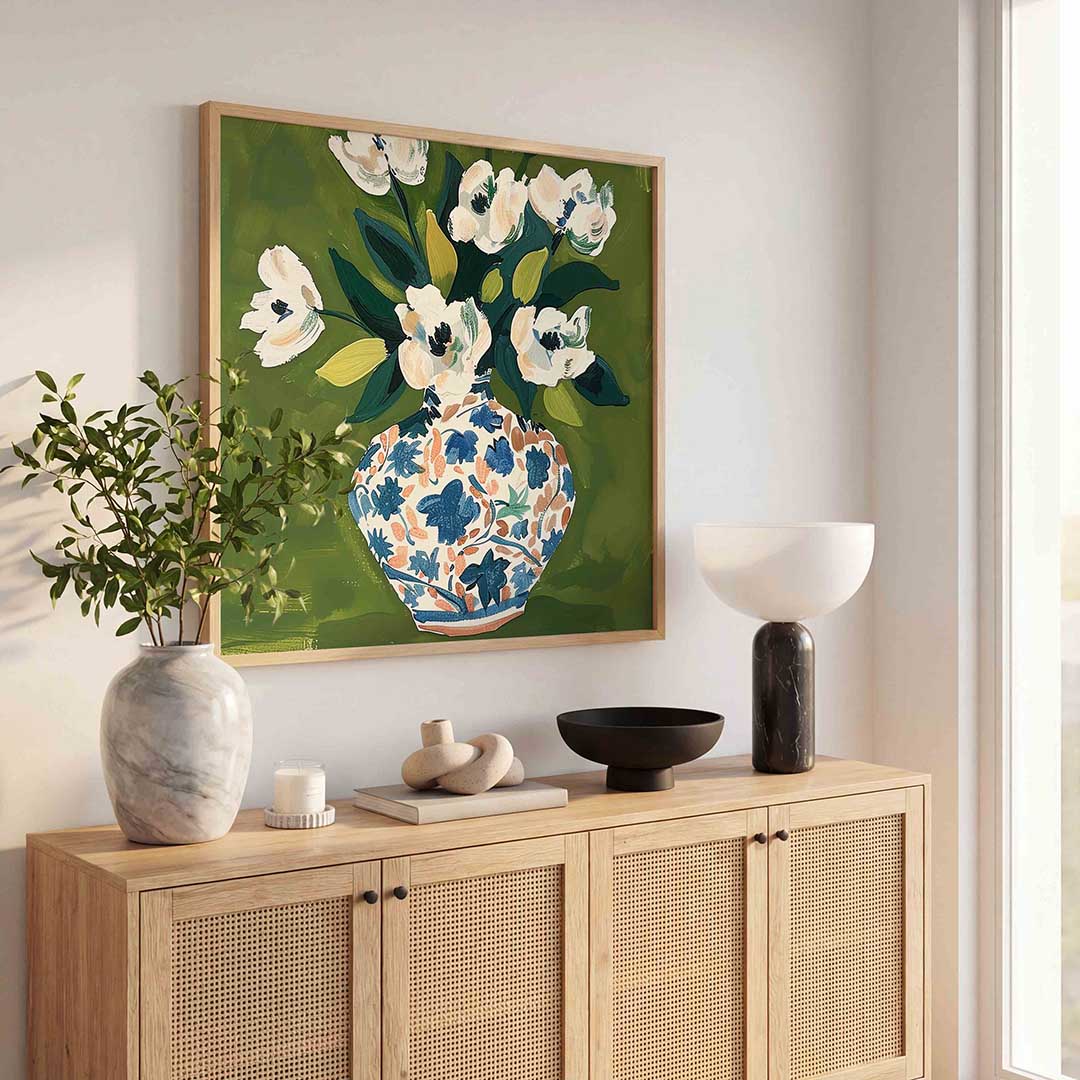 Bloemen in vaas Poster