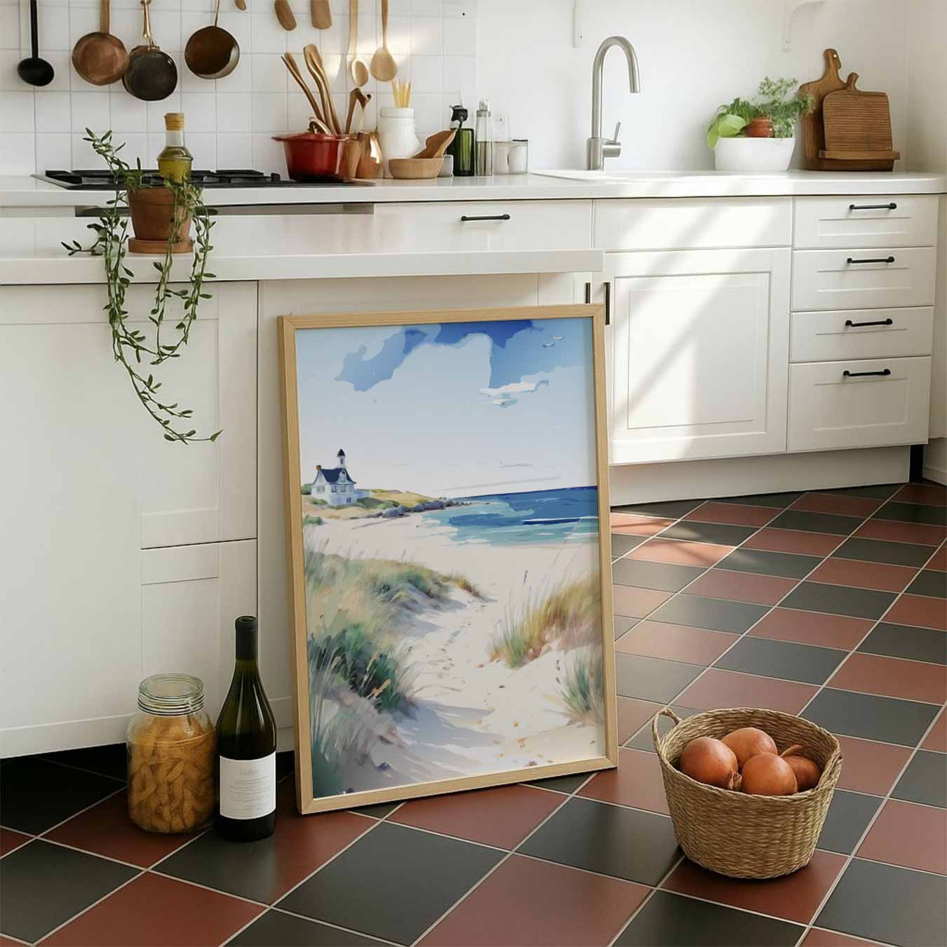 Rustgevende Stranddag Poster-WallArtistic