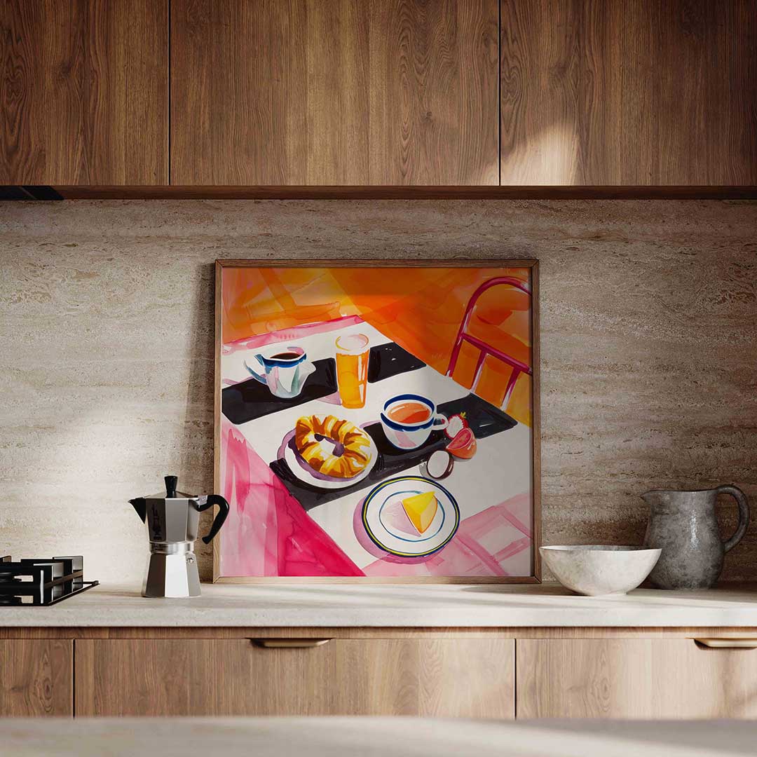 Ontbijttafel met gebak Poster