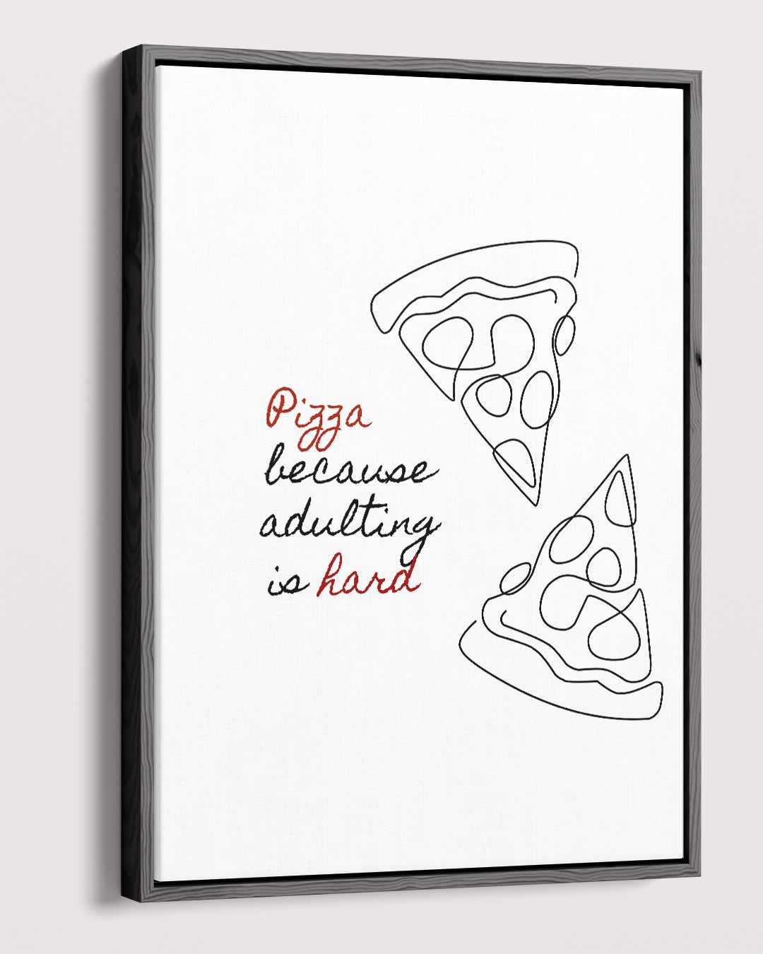 Humoristische Pizza Illustratie Kunstwerk-canvas-dibond-plexiglas-wanddecoratie-WallArtistic