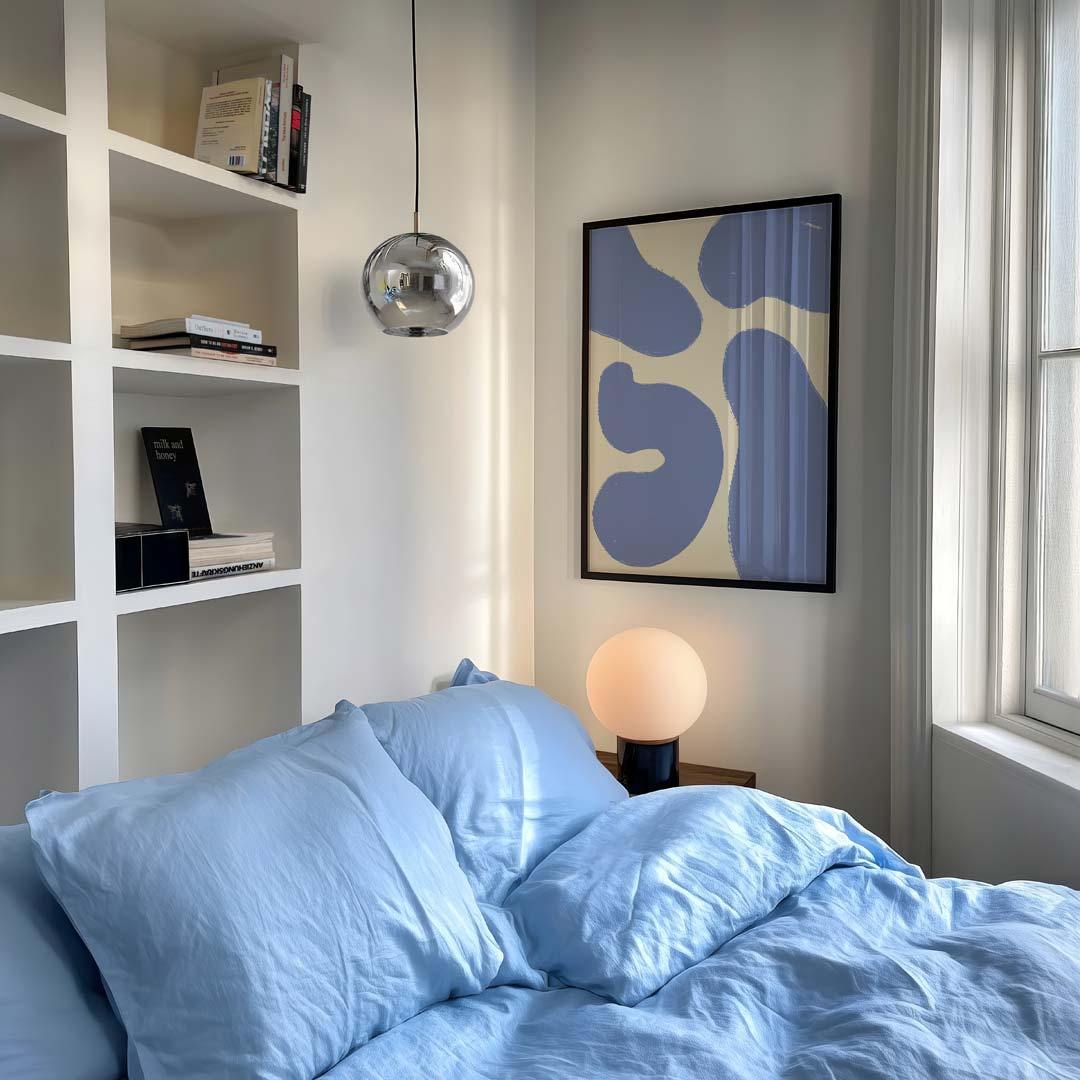 Abstracte Blauwe Vormen Poster-WallArtistic