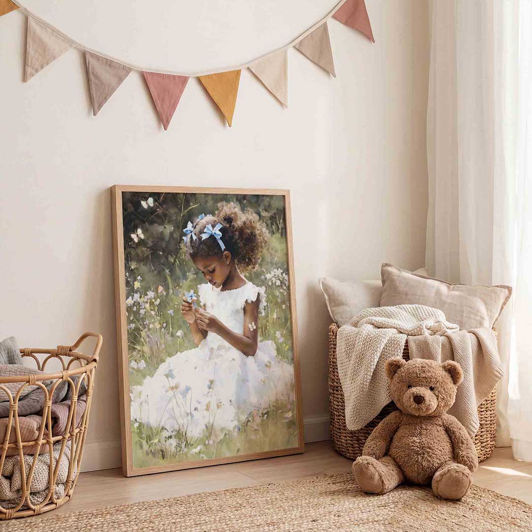 Meisje met bloemen Poster
