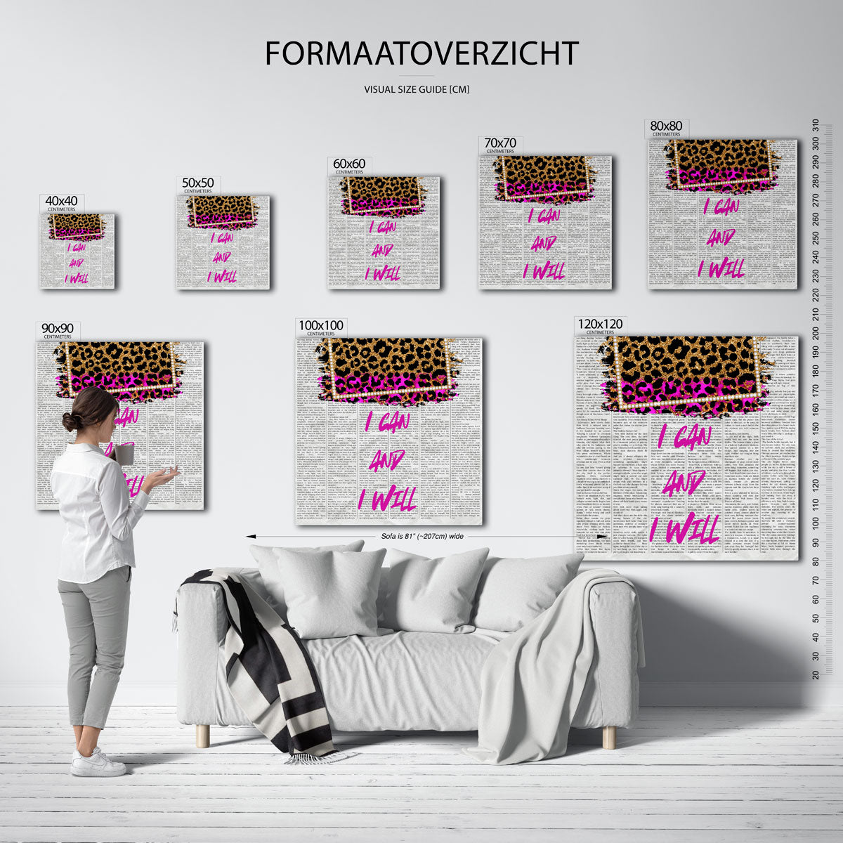 Luipaardprint en tekst Poster