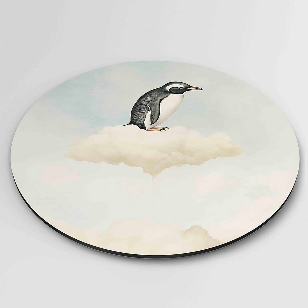 Pinguïn op wolk Muurcirkel