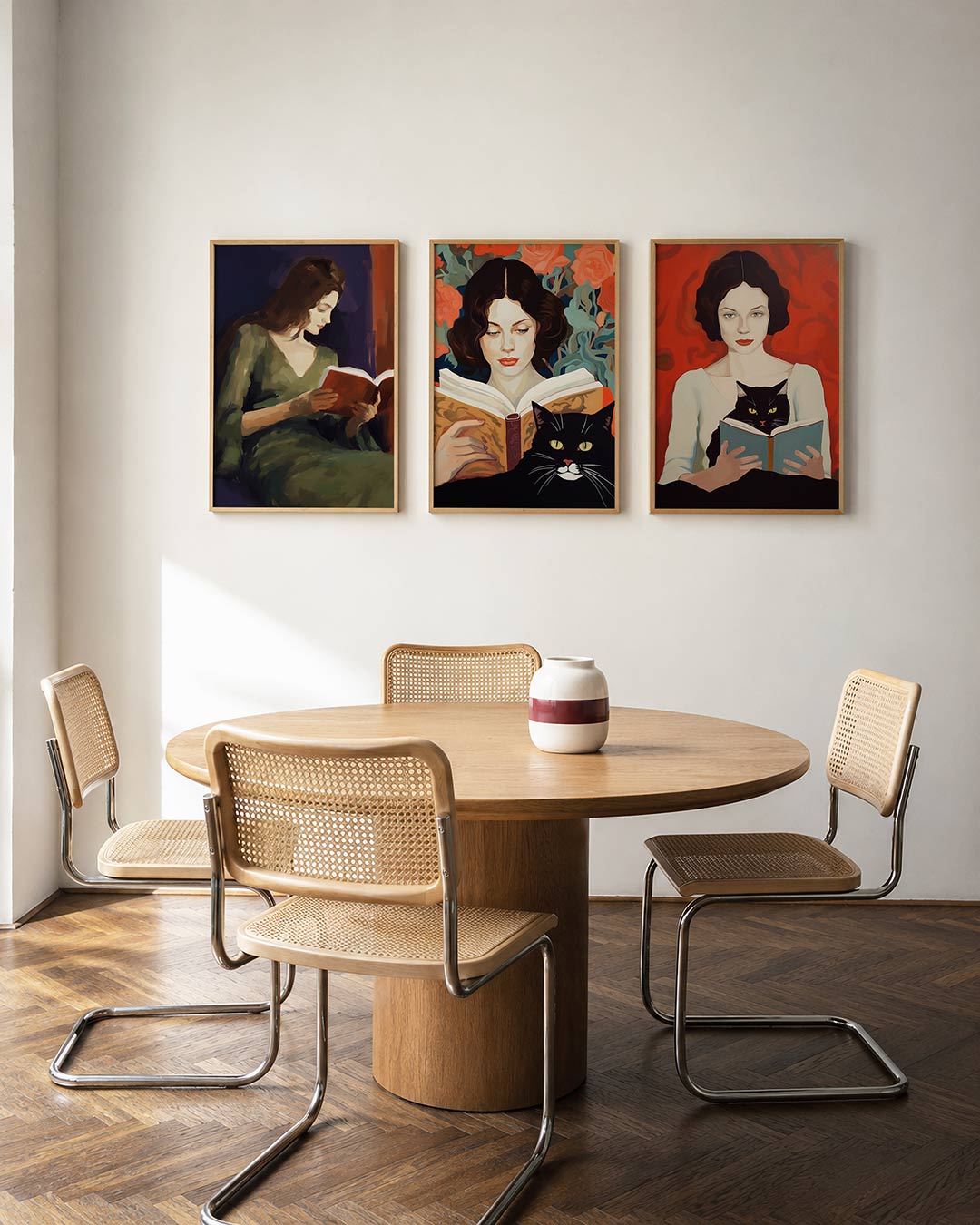 Lezende vrouw Posterset
