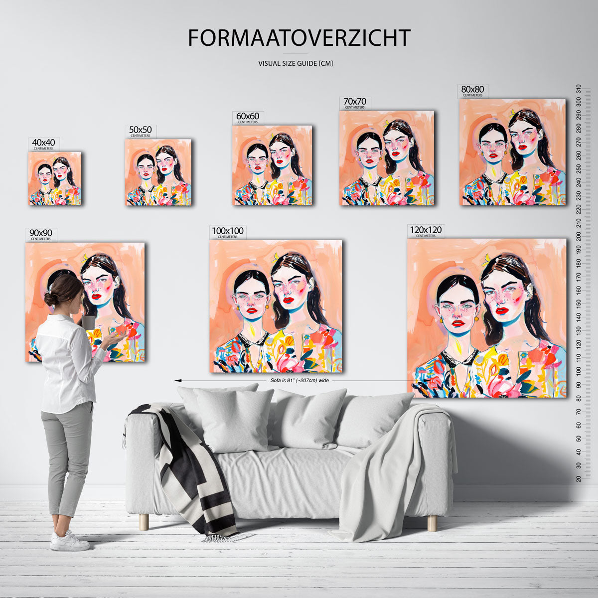 Twee vrouwen met kleurrijke kleding Poster